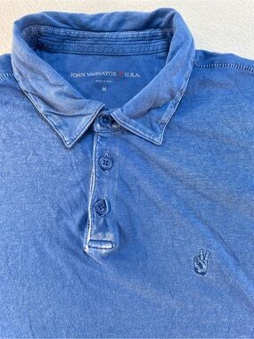 John Varvatos ⭐️ U.S.A. Mens Short Sleeve Polo Size Medium Style# AQP4B